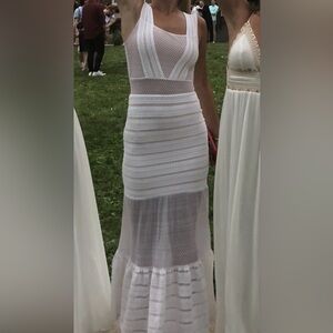 Nightcap White Lace fitted Gown